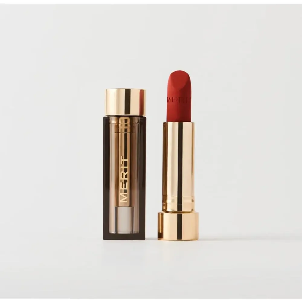 Merit Signature Lip Matte Lightweight Lipstick  Vermillion NIB Cruelty Free Chic